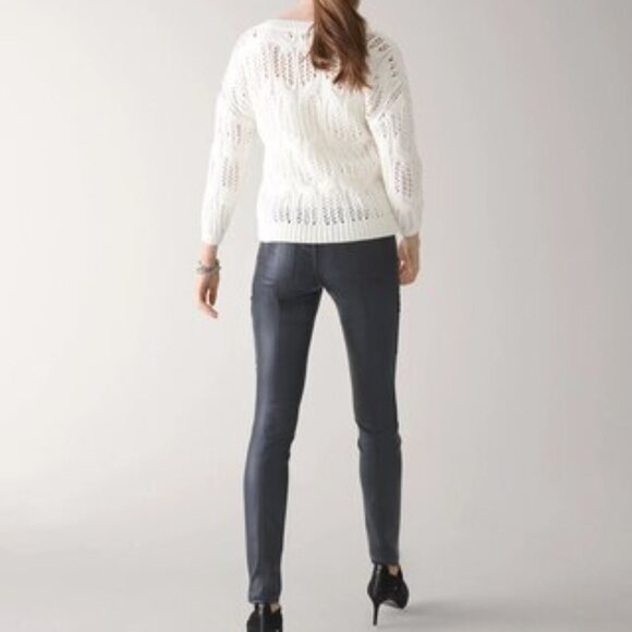 NWT White House Black Market V-Neck Sweater ECRU - Picture 4 of 4